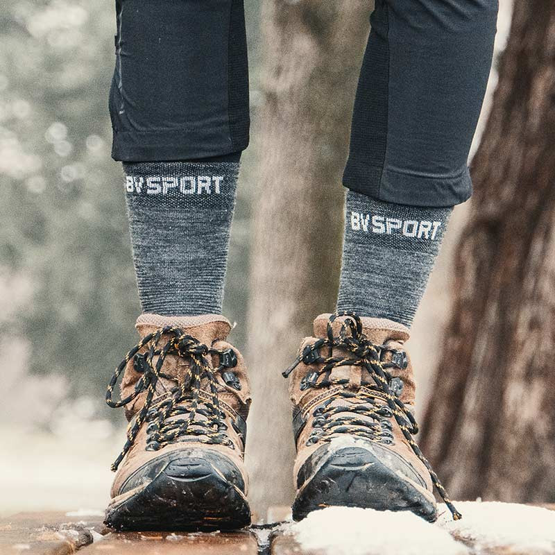 DOUBLE GR HIGH "MERINOS" hiking socks Anthracite