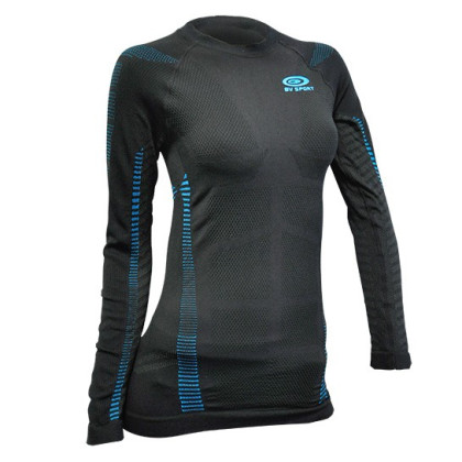 Women long sleeves technical top Black/Blue