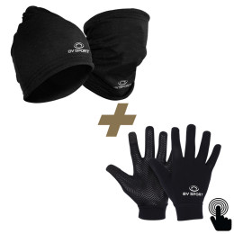 Pack hiver | Bonnet-tour de cou + gants tactiles noir