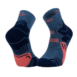 Chaussettes TREK GR MID "LYOCELL" Bleu/Corail