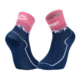 DOUBLE GR MID Hiking Socks Navy Blue/Pink