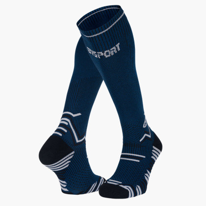 Blue/black trail compression socks