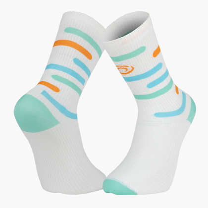 LIGHT RUN High Socks "RIO" White/Blue/Orange