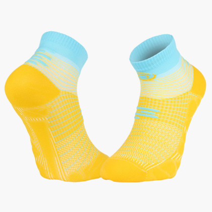 Chaussettes RUN MARATHON Low Jaune/Bleu