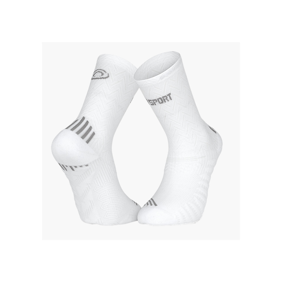 Neuf - 2 Paires Chaussettes Hautes Femme PRO COMPRESSION - Marathon - SM - Rayures Noir/Blanc/Gris