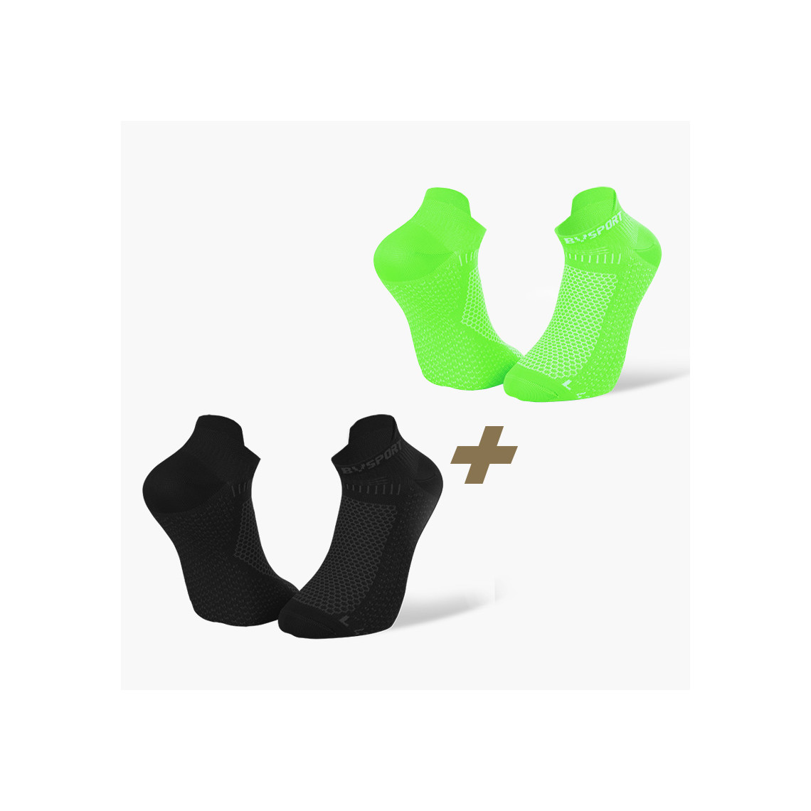 Chaussettes été GIST Motif Crâne Noir/jaune Fluo - Taille 44-47 - Antibactériennes