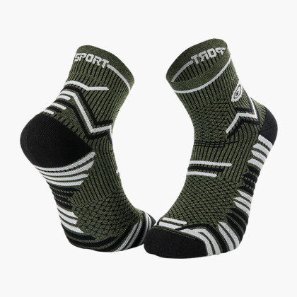 Chaussettes TRAIL ULTRA vert kaki-noir