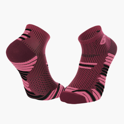 TRAIL ELITE burgundy-pink ankle socks