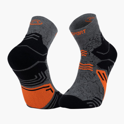 TREK GR MID "LYOCELL" SOCKS Grey/Orange