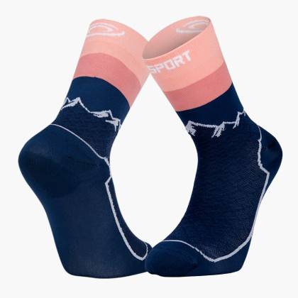 DOUBLE GR HIGH Hiking Socks Navy Blue/Pink