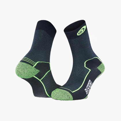 Double polyamide EVO noir/vert - Chaussettes randonnée