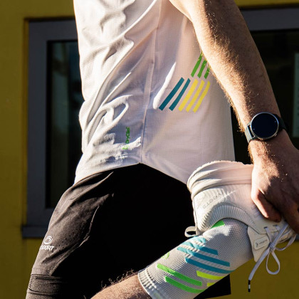 T-shirt LIGHT tecnico a maniche corte bianco/verde
