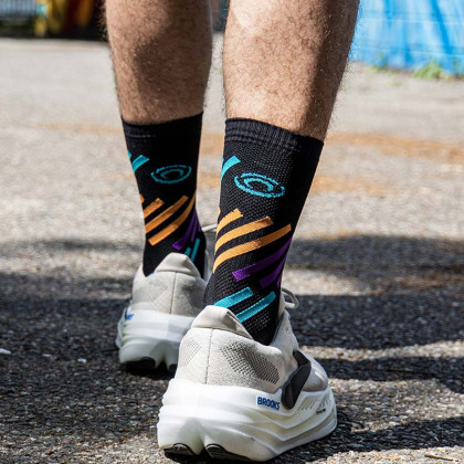 Calze alte LIGHT RUN "MIAMI" Nero/Turchese