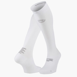Chaussettes Run Marathon compression blanc/gris