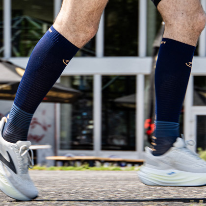 Chaussettes Run Marathon compression bleu