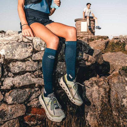 Chaussettes Trail Ultra compression bleu/gris