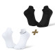 Pack x2 | Socquettes ultra-courtes running Light 3D noir/blanc