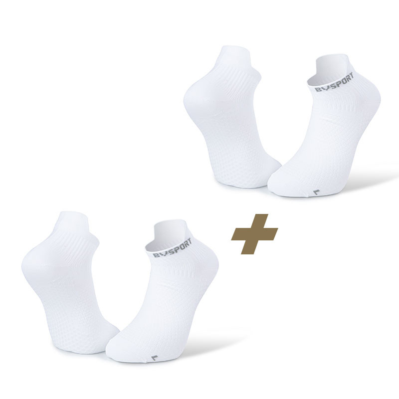 Pack de 2 socquettes running ultra-courtes Light 3D blanc/blanc