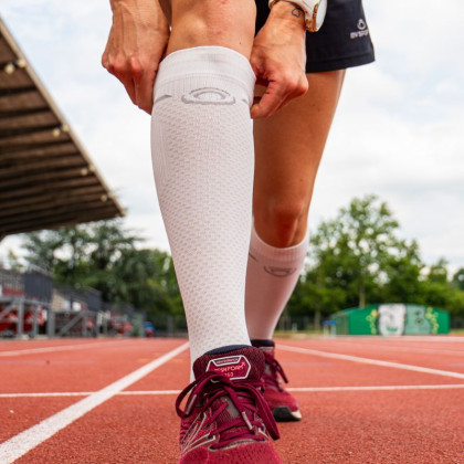 Chaussettes Light Run compression Blanc/gris