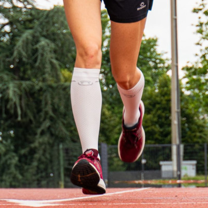 Chaussettes Light Run compression Blanc/gris