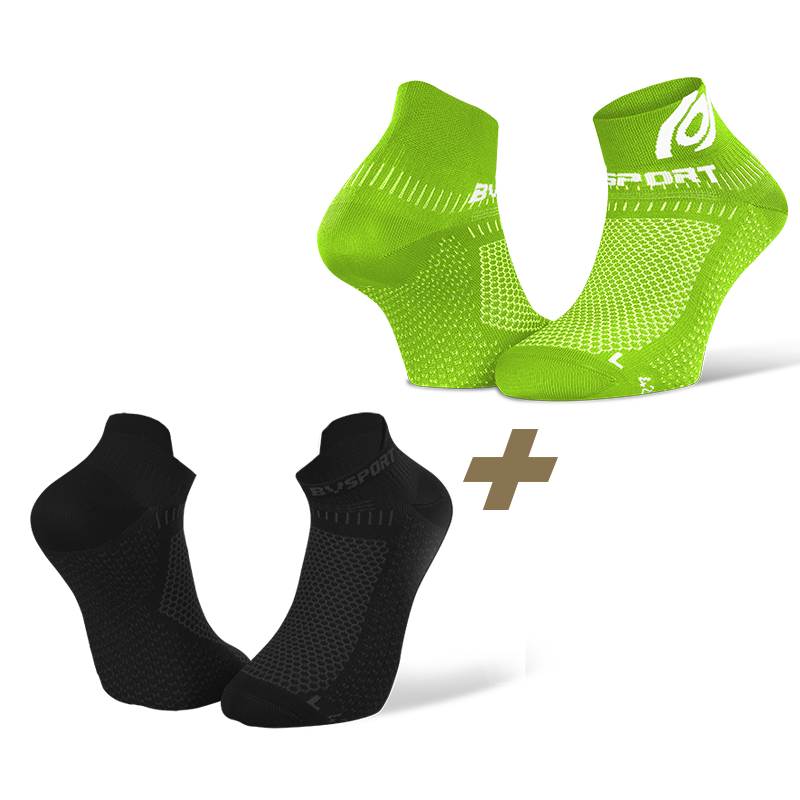 copy of Pack x2 | Ultra short running socks Light 3D black/green