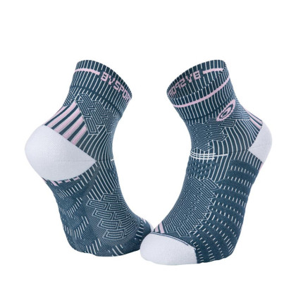 RUN MARATHON indigo blue-pink socks