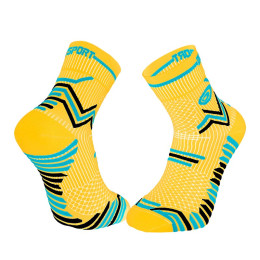 Chaussettes jaune-bleu TRAIL ULTRA | Made in France