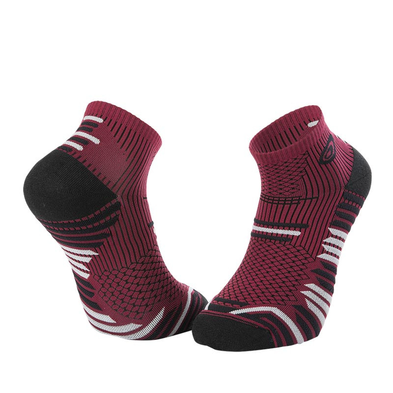 TRAIL ELITE bordeaux-black ankle socks