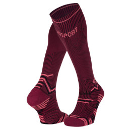 Burgundy/pink Trail compression socks