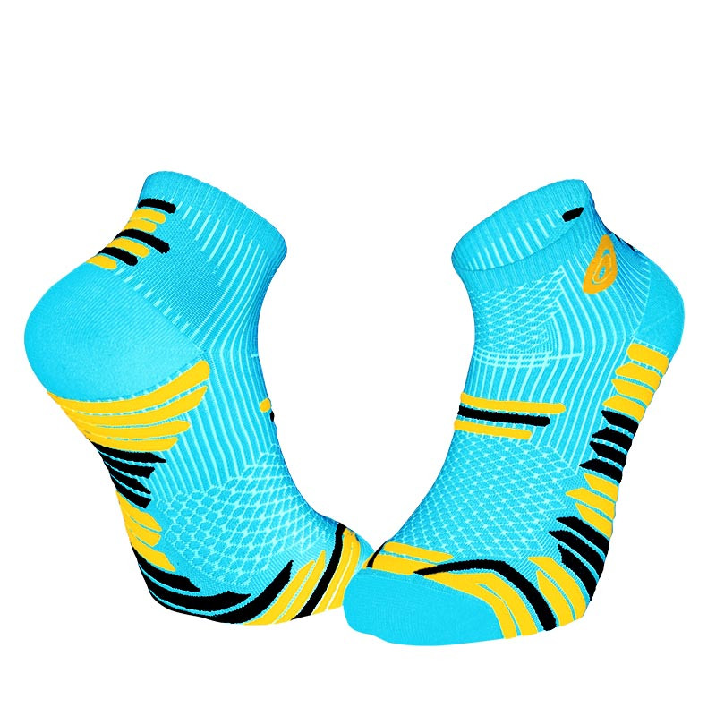 TRAIL ELITE blue-yellow ankle socks