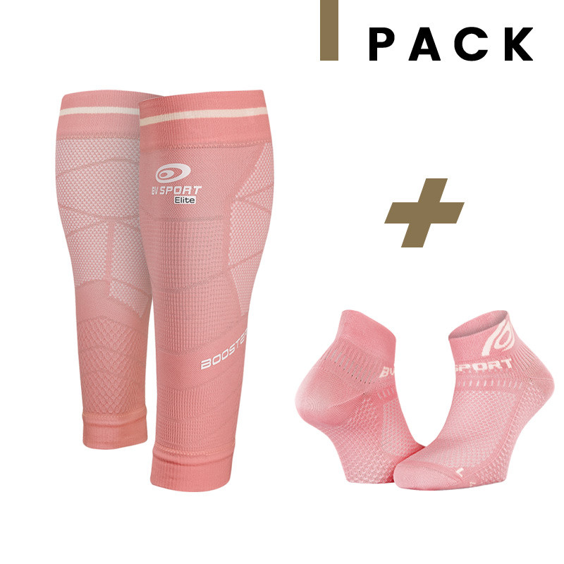 Pack Booster Elite EVO2 pink + Ankle socks running Light 3D pink