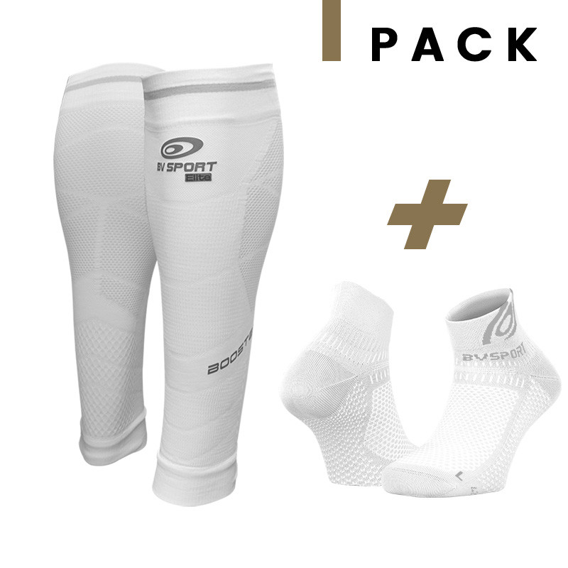 Pack Booster Elite EVO2 Blanc + Socquettes Light 3D Blanc