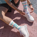 LIGHT RUN High Socks "RIO" White/Blue/Orange