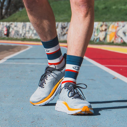 LIGHT RUN High Socks "IBIZA" Blue/Red