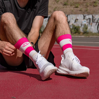 LIGHT RUN High Socks "IBIZA" Pink/Beige